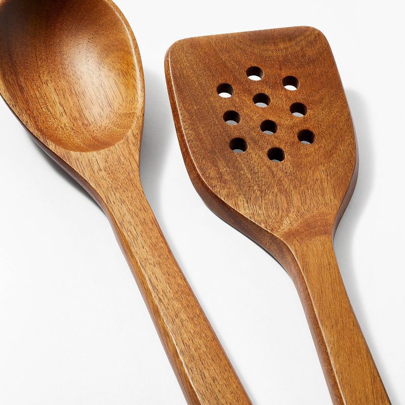 slide 3 of 5, 4pc Wood Kitchen Utensil Set Brown - Figmint™: Wooden Cooking Utensils, Hand Wash, Adult Use, 4 ct