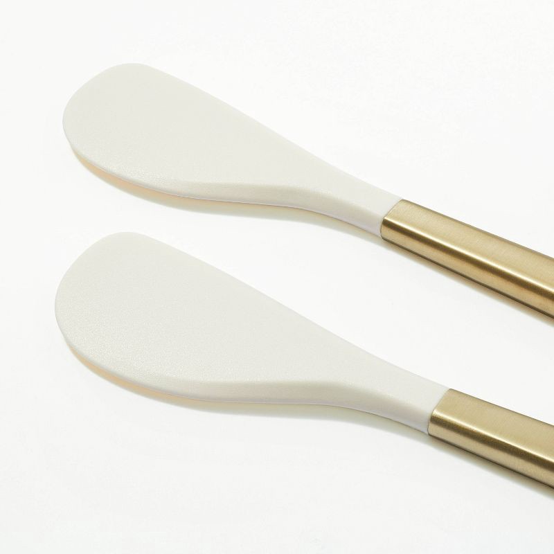 slide 3 of 5, 2pk Champagne/Silicone Mini Spatula Set Cream - Figmint™: Dishwasher-Safe, Flexible Kitchen Utensils, 2 ct