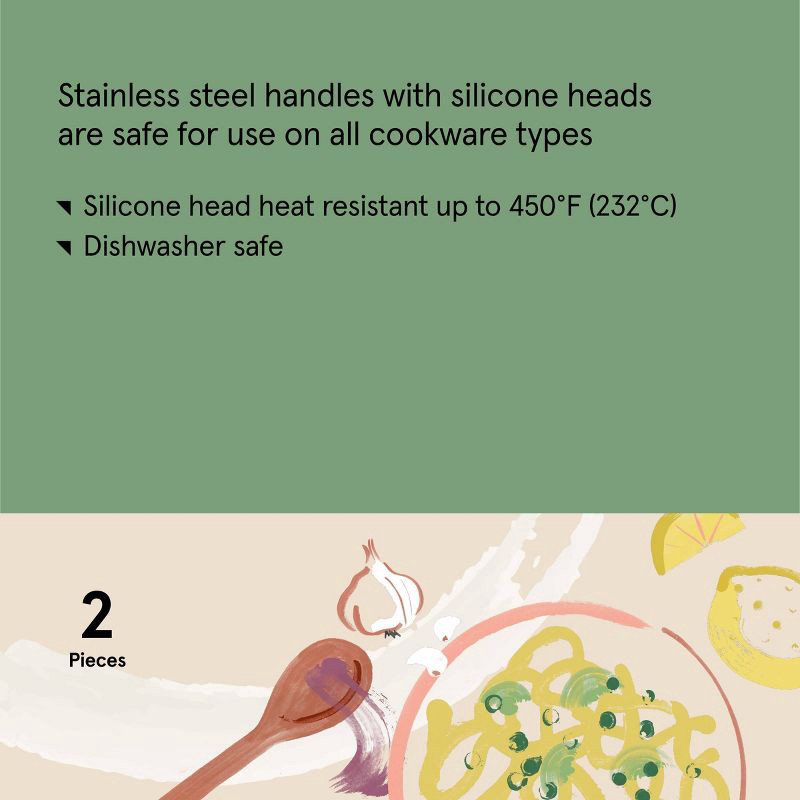 slide 5 of 5, 2pk Champagne/Silicone Mini Spatula Set Cream - Figmint™: Dishwasher-Safe, Flexible Kitchen Utensils, 2 ct