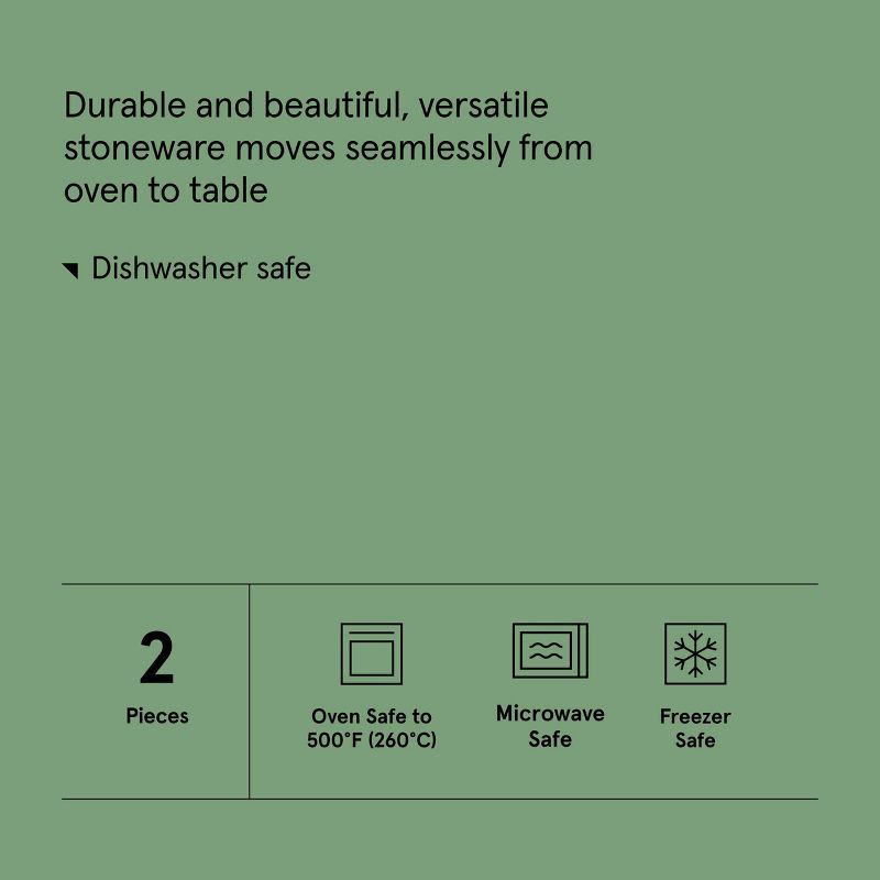 slide 6 of 6, 2pc Stoneware Square Baking Dish Set Cream - Figmint™, 2 ct