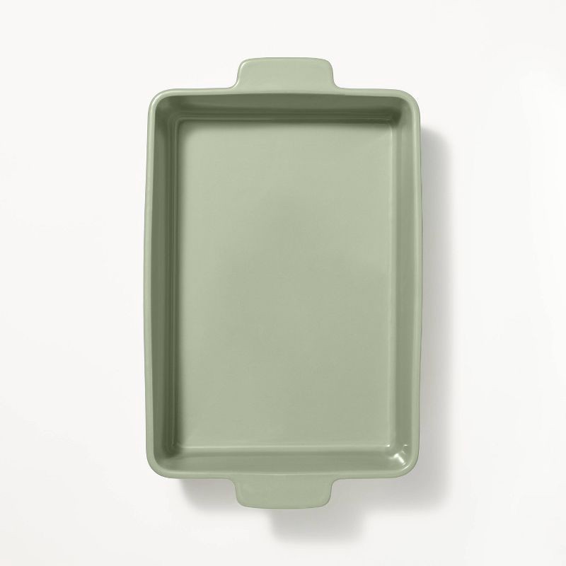 slide 3 of 6, 9"x13" Rectangle Stoneware Baking Dish Sage Green - Figmint™, 1 ct
