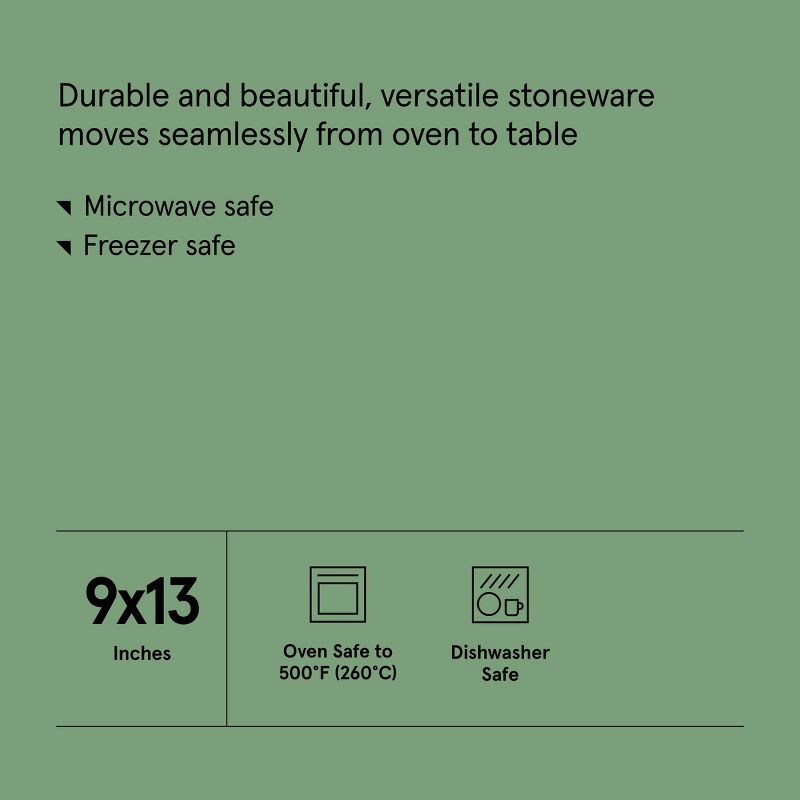 slide 6 of 6, 9"x13" Rectangle Stoneware Baking Dish Sage Green - Figmint™, 1 ct