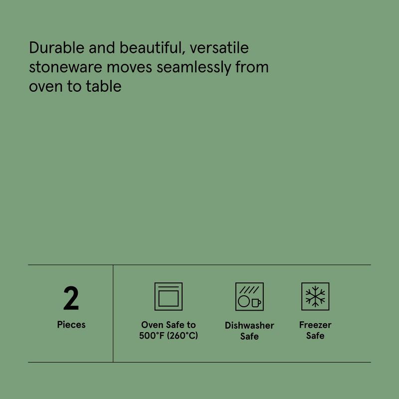 slide 6 of 6, 2pc Stoneware Square Baking Dish Set Sage Green - Figmint™: Figmint Kitchen Bakeware, Microwave & Oven Safe, 2 ct