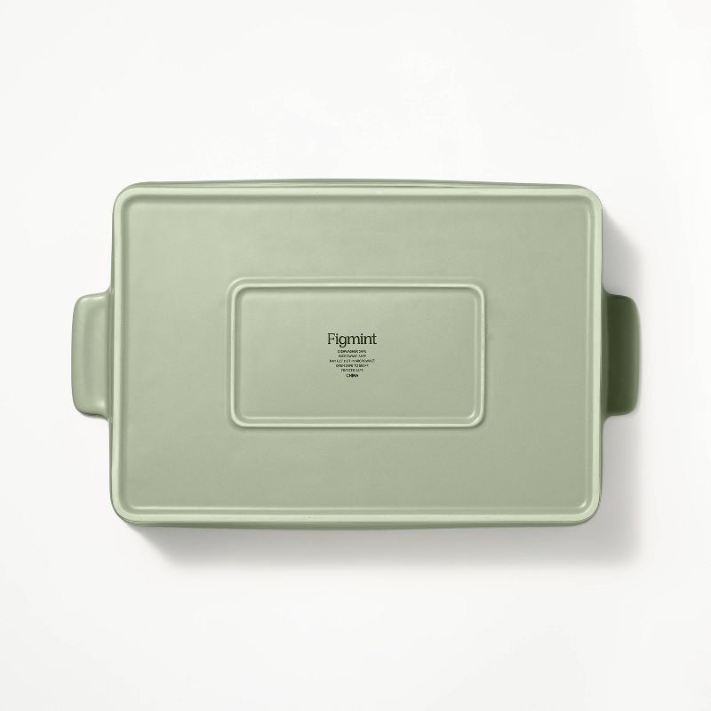 slide 4 of 6, 2pc Stoneware Rectangle Baking Dish Set Sage Green - Figmint™: Bakeware, Microwave & Oven Safe, Dishwasher Safe, 2 ct