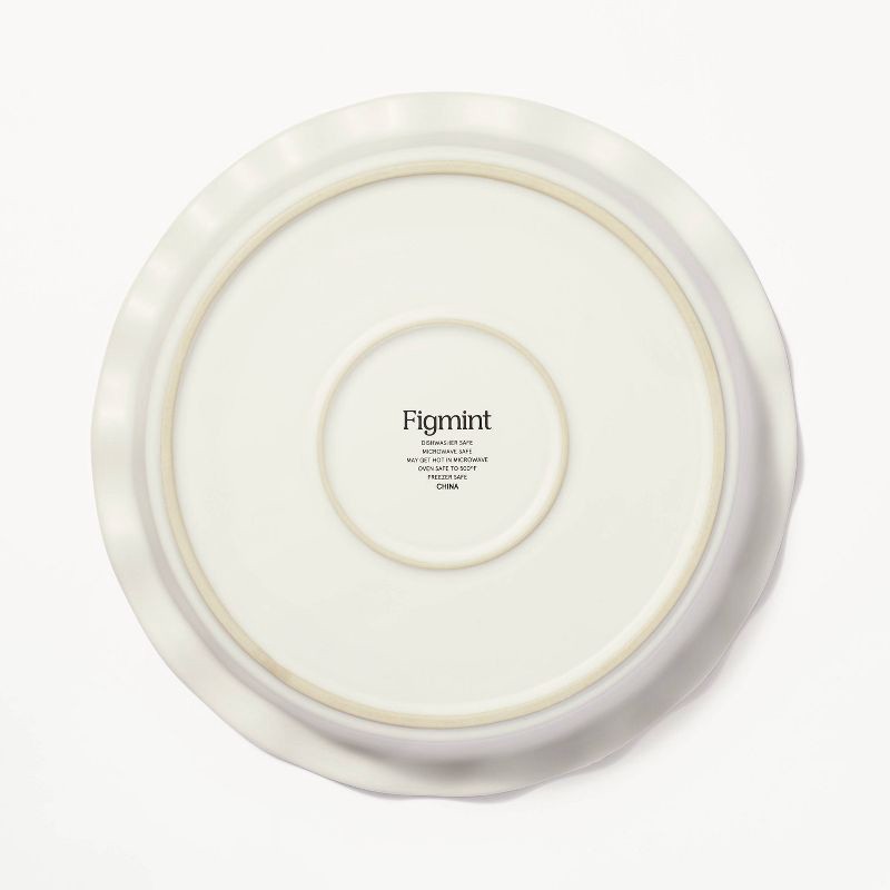 slide 4 of 6, 9" Round Stoneware Ruffle Pie Dish Cream - Figmint™, 1 ct