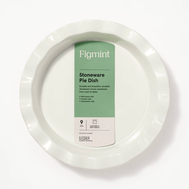slide 5 of 6, 9" Round Stoneware Ruffle Pie Dish Cream - Figmint™, 1 ct