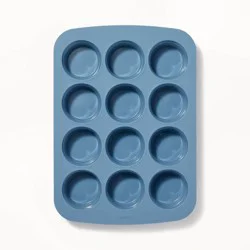12ct Silicone Muffin Pan Blue - Figmint™:Oven & Dishwasher Safe, 10-Year Warranty