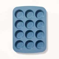 12ct Silicone Muffin Pan Blue - Figmint™:Oven & Dishwasher Safe, 10-Year Warranty