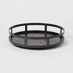 1-Tier Metal Lazy Susan Turntable Black - Brightroom™: Round Steel Serving Tray, Powder-Coated Finish, 11" Diameter