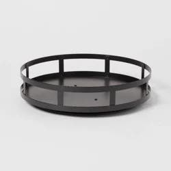 1-Tier Metal Lazy Susan Turntable Black - Brightroom™: Round Steel Serving Tray, Powder-Coated Finish, 11" Diameter