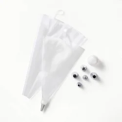 10pc Cake Decorating Set Clear - Figmint™: Piping & Icing Bag with Tips, Stainless Steel & Polypropylene, Hand Wash