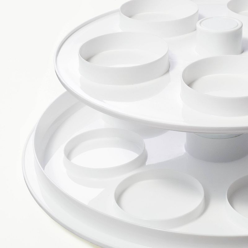 slide 3 of 6, Round Cake Carrier White/Clear - Figmint™: 23.5 Volume, Polypropylene, Hand Wash, Food Carrier, 3 Pieces, 3 ct