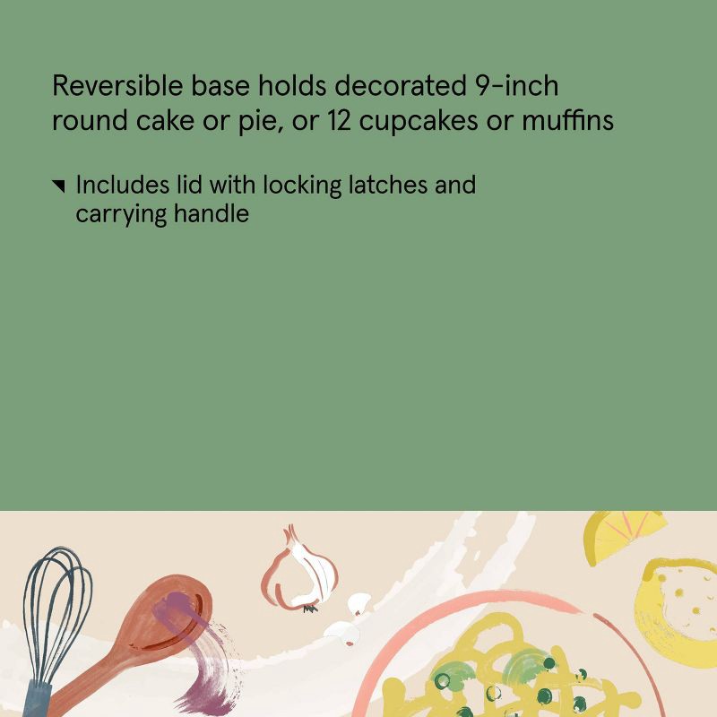 slide 6 of 6, Round Cake Carrier White/Clear - Figmint™: 23.5 Volume, Polypropylene, Hand Wash, Food Carrier, 3 Pieces, 3 ct