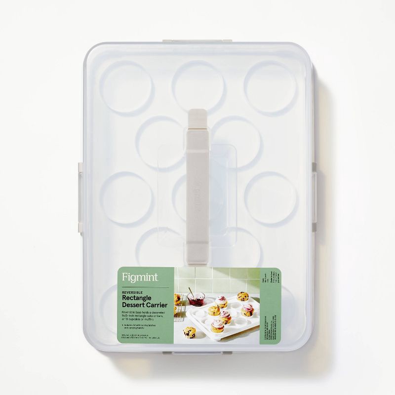 slide 5 of 6, Plastic Rectangle Cupcake Carrier Clear/White/Gray - Figmint™, 1 ct