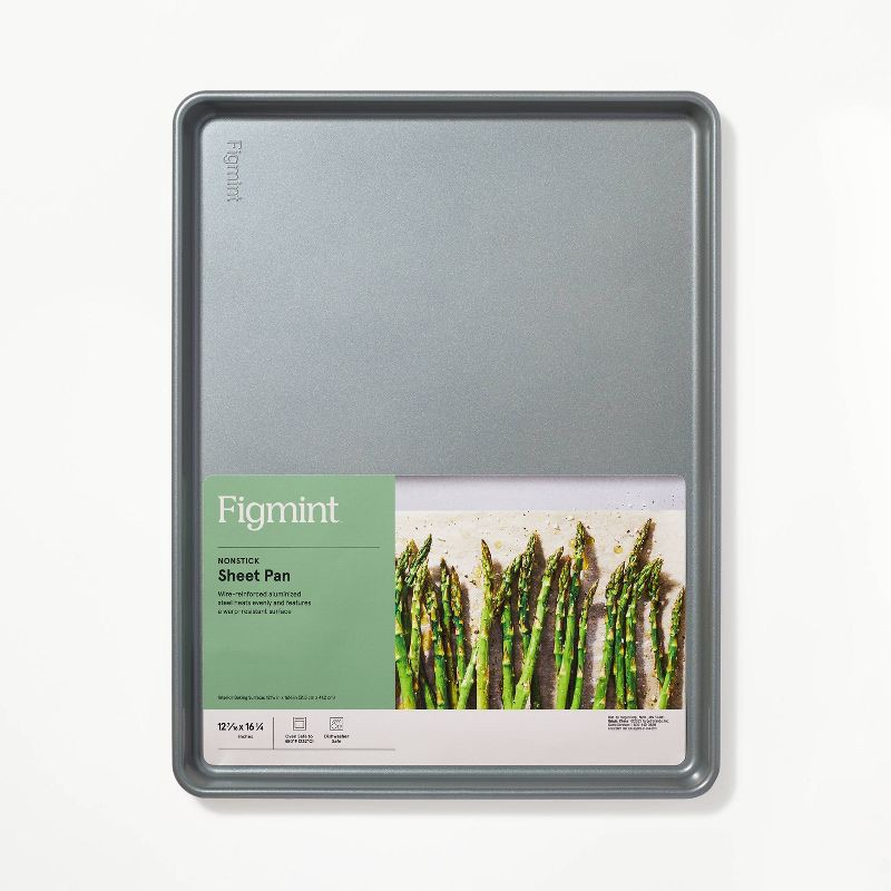 slide 4 of 5, 12"x16" Nonstick Aluminized Steel Baking Sheet Gray - Figmint™: Cookie Sheet, Oven-Safe, Dishwasher-Safe, 1 ct