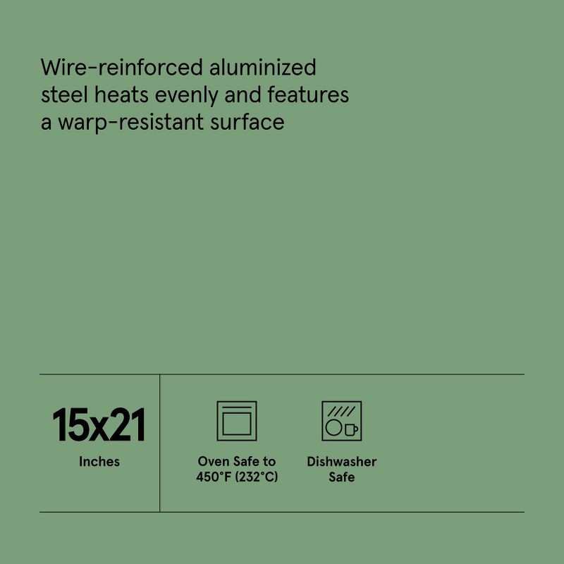 slide 5 of 5, 15"x21" Nonstick Aluminized Steel Baking Sheet Gray - Figmint™: Large Cookie Sheet, Dishwasher & Oven-Safe, 1 ct