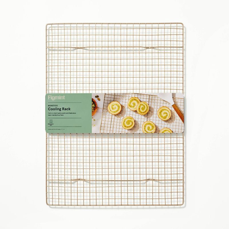 slide 4 of 5, Nonstick Carbon Steel Cooling Rack Gold - Figmint™: Grill & Griddle, Dishwasher & Oven Safe, 1 Year Warranty, 1 ct