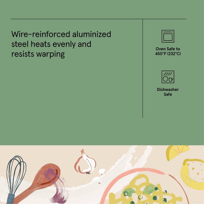 slide 4 of 4, 9"x13" Nonstick Aluminized Steel Small Cookie Sheet Gold - Figmint™: Baking Pan, Oven-Safe, Dishwasher-Safe, 1 ct