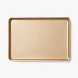 9"x13" Nonstick Aluminized Steel Small Cookie Sheet Gold - Figmint™: Baking Pan, Oven-Safe, Dishwasher-Safe