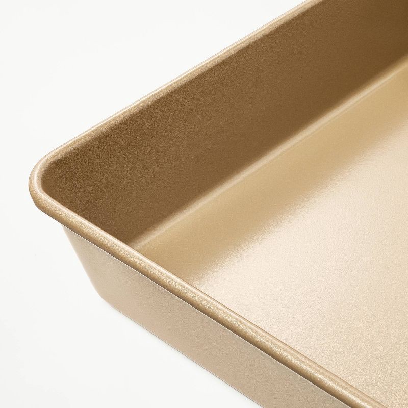 slide 4 of 6, 8" Nonstick Aluminized Steel Square Baking Pan Gold - Figmint™, 1 ct