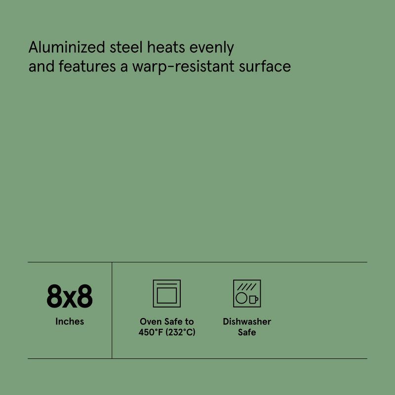 slide 6 of 6, 8" Nonstick Aluminized Steel Square Baking Pan Gold - Figmint™, 1 ct