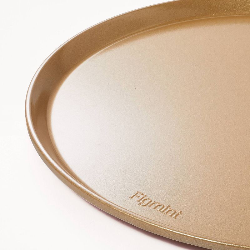 slide 3 of 5, Nonstick Aluminized Steel Pizza Pan Gold - Figmint™: Round Oven-Safe Tray, Dishwasher-Safe, 15" Diameter, 1 ct