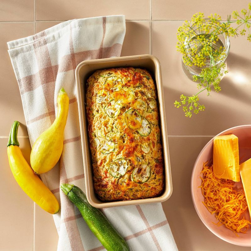 slide 2 of 6, 5"x9" Nonstick Aluminized Steel Loaf Pan Gold - Figmint™: Bread Loaf Pan, Dishwasher & Oven-Safe, PTFE-Free, 1 ct