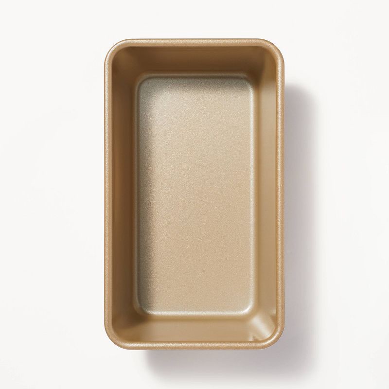 slide 3 of 6, 5"x9" Nonstick Aluminized Steel Loaf Pan Gold - Figmint™: Bread Loaf Pan, Dishwasher & Oven-Safe, PTFE-Free, 1 ct