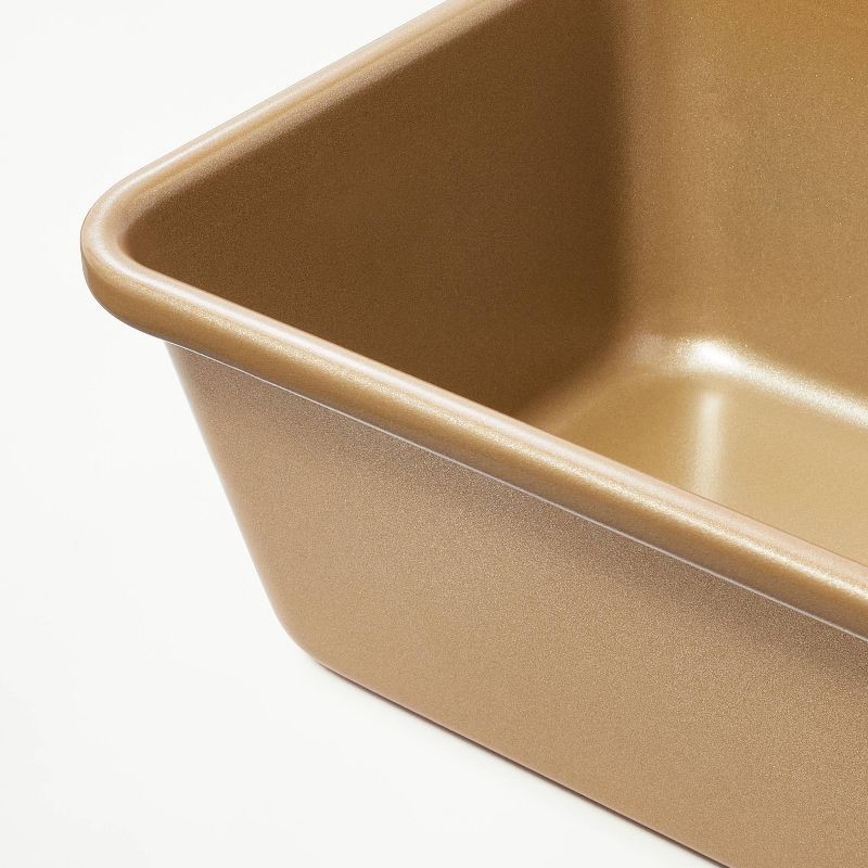 slide 4 of 6, 5"x9" Nonstick Aluminized Steel Loaf Pan Gold - Figmint™: Bread Loaf Pan, Dishwasher & Oven-Safe, PTFE-Free, 1 ct