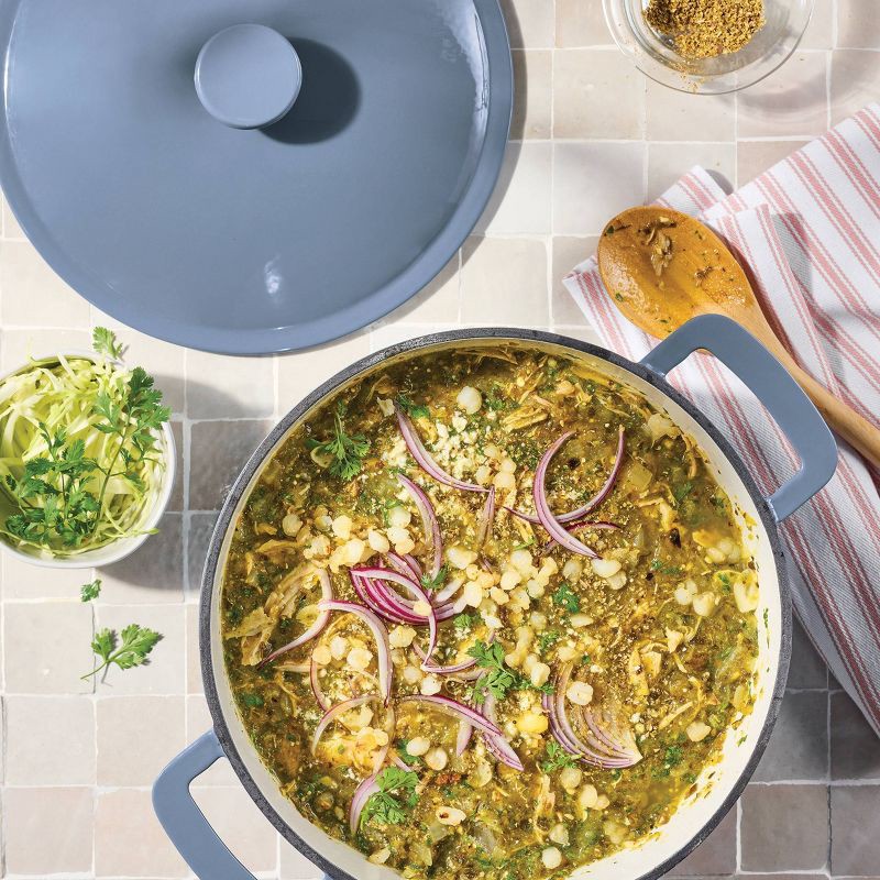 slide 2 of 8, 7.5qt Enamel Dutch Oven Blue - Figmint™, 7.5 qt