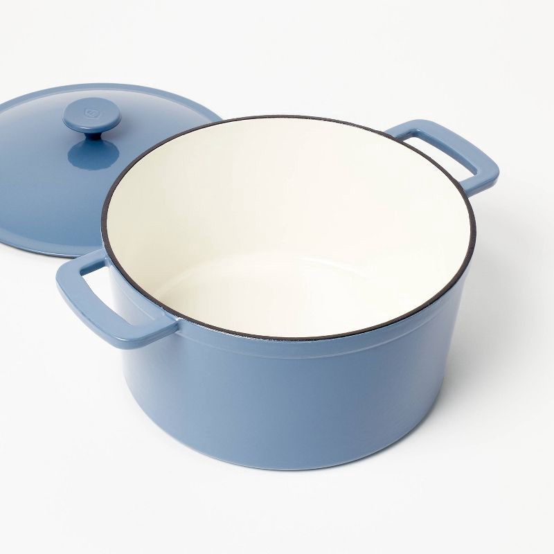 slide 3 of 8, 7.5qt Enamel Dutch Oven Blue - Figmint™, 7.5 qt
