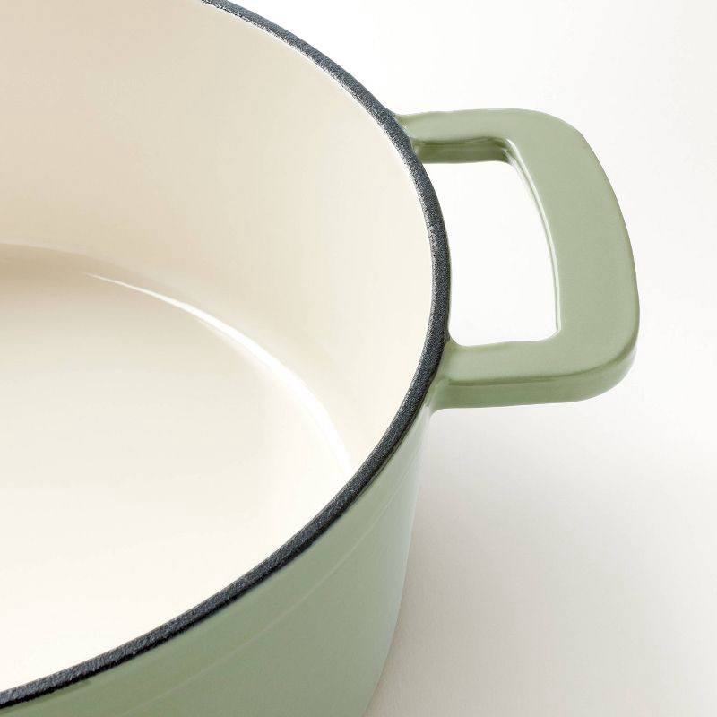 slide 4 of 8, 5.5qt Enamel Dutch Oven Sage Green - Figmint™, 5.5 qt