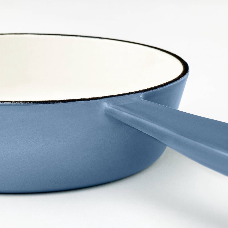slide 3 of 5, 6" Enameled Cast Iron Skillet Blue - Figmint™: Even-Heating, Oven-Safe, Non-Stick, Hand Wash, 1.78 lbs, 1.78 lb