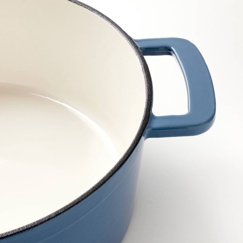 slide 3 of 7, 5.5qt Enamel Dutch Oven Blue - Figmint™, 5.5 qt