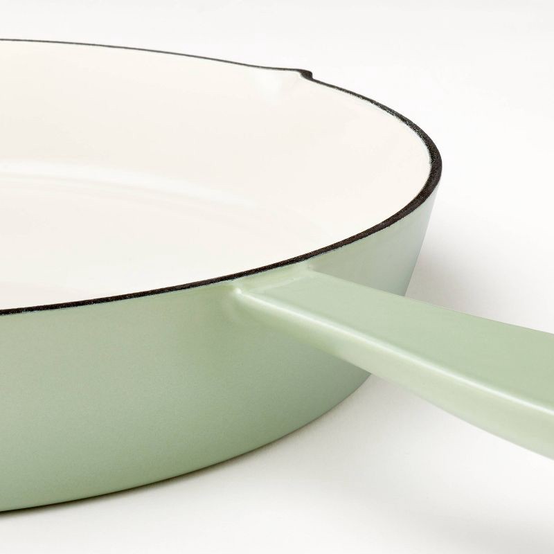 slide 4 of 7, 12" Enamel Skillet Sage Green - Figmint™, 1 ct