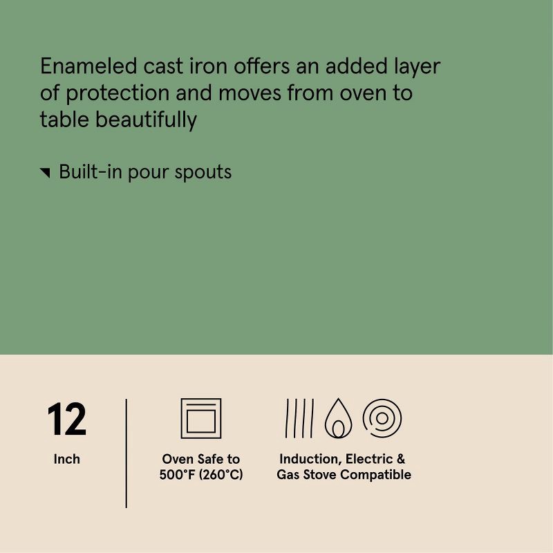 slide 7 of 7, 12" Enamel Skillet Sage Green - Figmint™, 1 ct