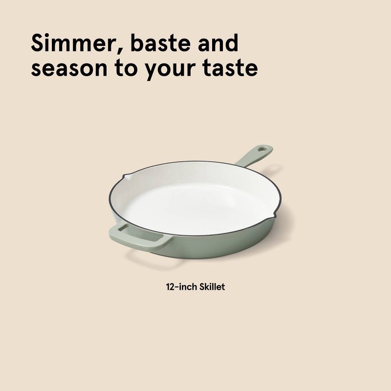 slide 3 of 7, 12" Enamel Skillet Sage Green - Figmint™, 1 ct