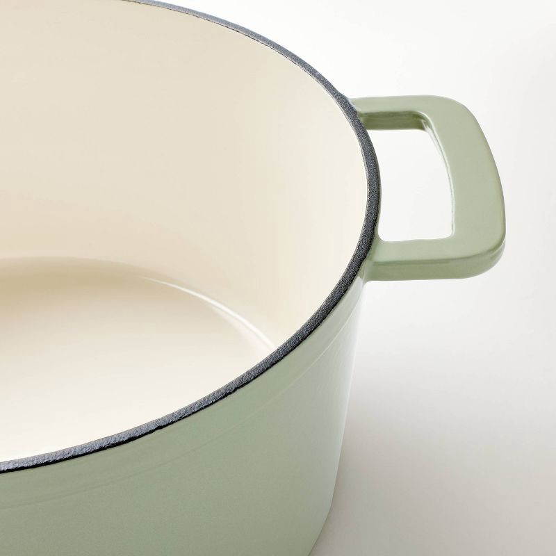slide 4 of 6, 7.5qt Enamel Dutch Oven Sage Green - Figmint™, 7.5 qt