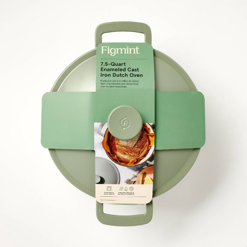 slide 6 of 6, 7.5qt Enamel Dutch Oven Sage Green - Figmint™, 7.5 qt