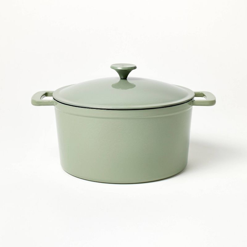slide 1 of 6, 7.5qt Enamel Dutch Oven Sage Green - Figmint™, 7.5 qt