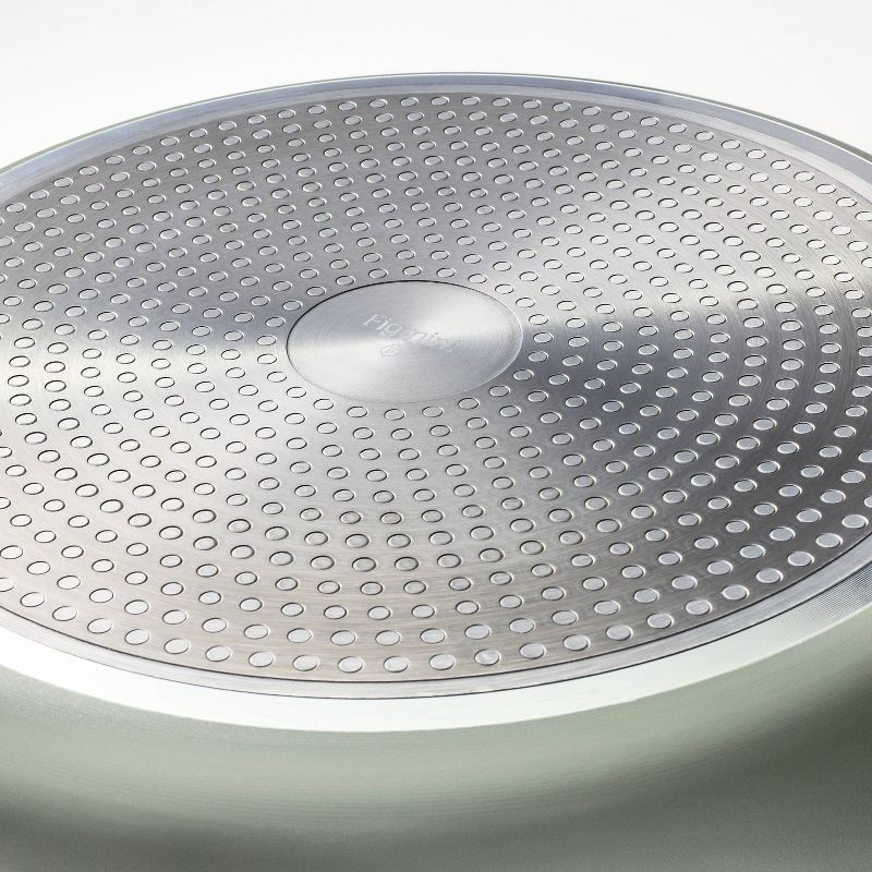 slide 5 of 6, 8qt Nonstick Ceramic Coated Aluminum Wide Stock Pot Sage Green - Figmint™, 8 qt