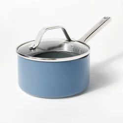 1.5qt Nonstick Ceramic Coated Aluminum Sauce Pan Blue - Figmint™: Induction Safe, Dishwasher Safe, 1 Year Warranty