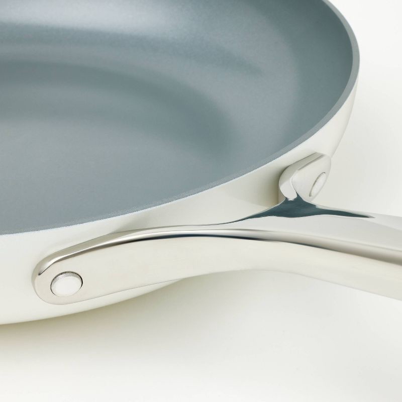 slide 4 of 6, 12" Nonstick Ceramic Coated Aluminum Frypan with Cover Cream - Figmint™, 1 ct