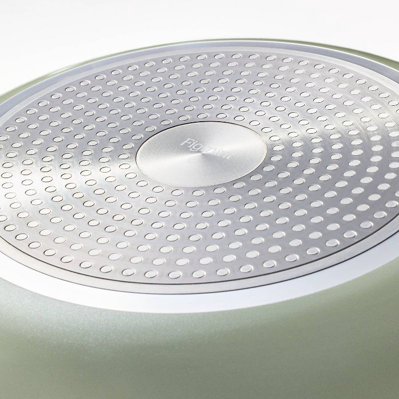 slide 6 of 7, 12pc Nonstick Ceramic Coated Aluminum Cookware Set Sage Green - Figmint™, 12 ct