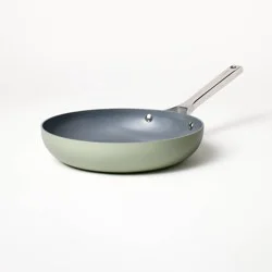 10" Nonstick Ceramic Coated Aluminum Fry Pan Sage Green - Figmint™: Induction Safe, Dishwasher Safe, Oven Safe to 500°F