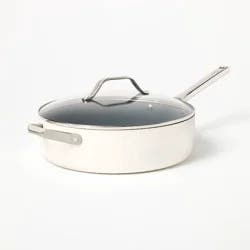5qt Nonstick Ceramic Coated Aluminum Saute Pan Cream - Figmint™