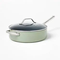 5qt Nonstick Ceramic Coated Aluminum Saute Pan Sage Green - Figmint™