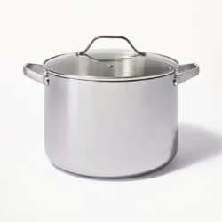 12qt Stainless Steel Stock Pot Silver - Figmint™