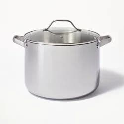 12qt Stainless Steel Stock Pot Silver - Figmint™