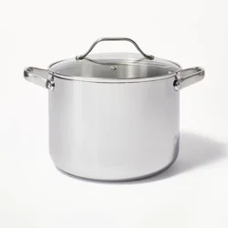 8qt Stainless Steel Tall Stock Pot Silver - Figmint™